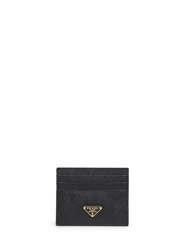 Prada Saffiano Calf Leather Card Case — Black Wallets & Purses in Black Saffiano leather from HEWI