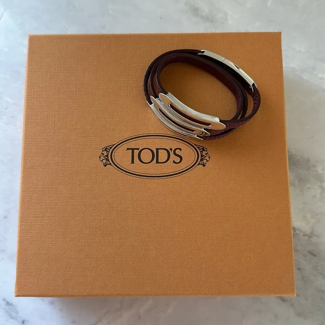 Tod's Burgundy Leather & Sterling Silver Wraparound Bracelet in silver|red|gray Leather from Poshmark, photo 3 of 13