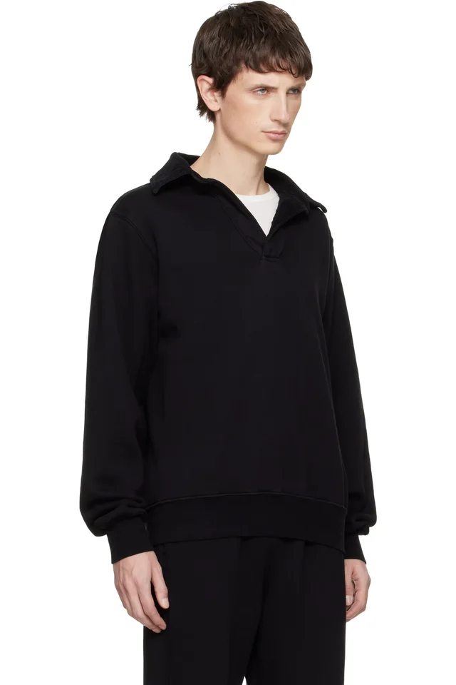 Les Tien Black Heavyweight Moto Back Polo, photo 2 of 2 from SSENSE