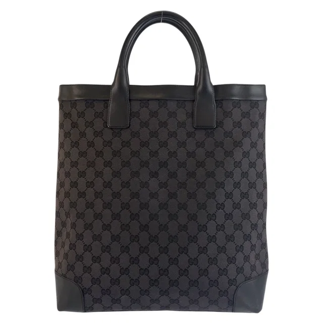 Gucci GG Canvas Leather 002 Tote Bag in Black Canvas from The Reluxe