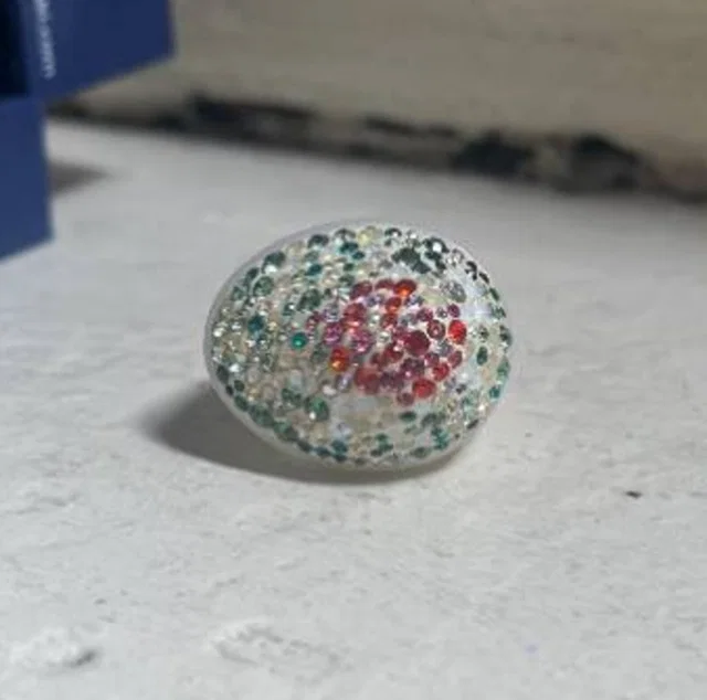 Swarovski White Ring in White Acrylic from Oxfam Online Shop
