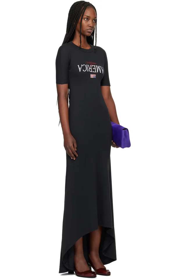 WILLY CHAVARRIA Black 'Welcome To America' Maxi Dress, photo 2 of 4 from SSENSE