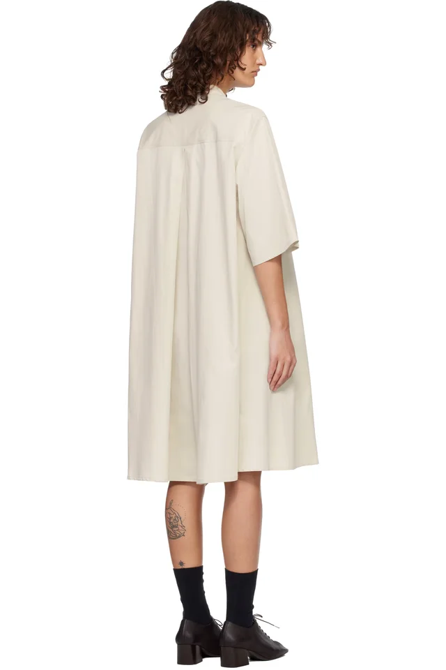 Studio Nicholson Off-White Twill Minidress, photo 3 of 4 from SSENSE