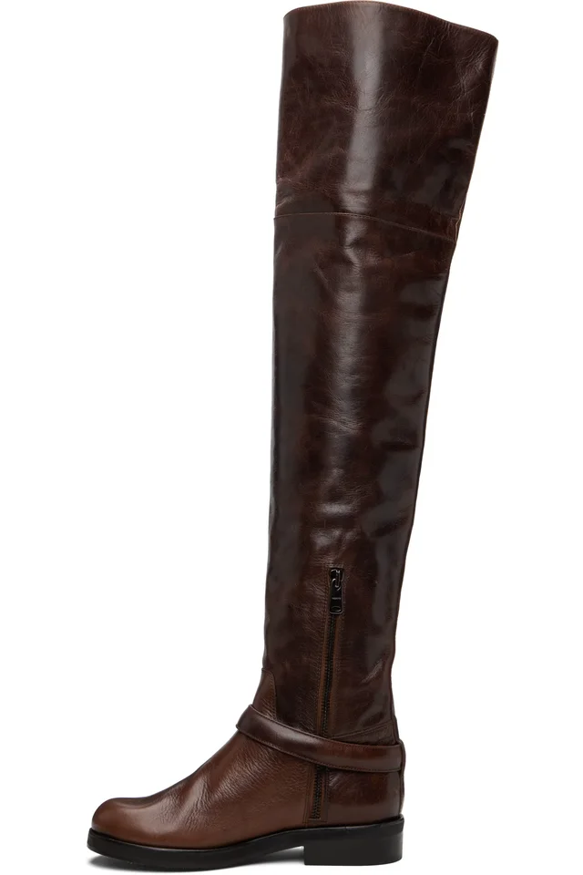 Coperni Brown Belt High Cavalier Tall Boots, photo 3 of 5 from SSENSE