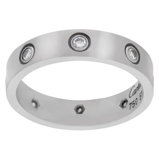 Cartier Love wedding band 8 diamonds in White White Gold from Gray And Sons