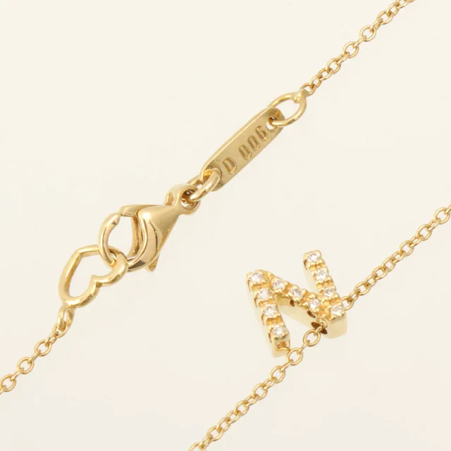 Ponte Vecchio 18K Gold Diamond Alphabet Initial Necklace in Gold from VINTAGE QOO TOKYO, photo 2 of 2