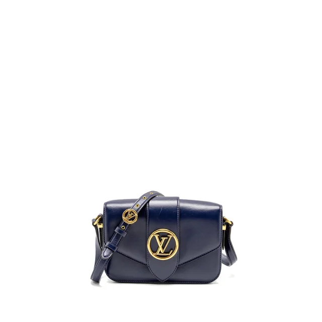 Louis Vuitton Pont 9 Calfskin Dark Blue GHW in Blue Calfskin from EMIER