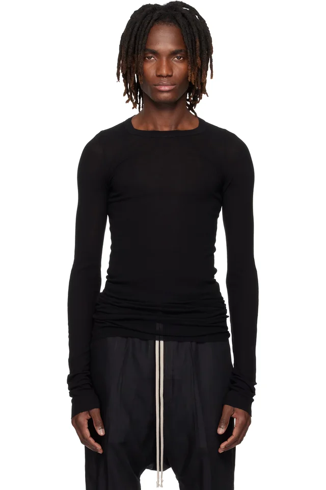 Rick Owens Black Temple Rib LS T-shirt from SSENSE, photo 1 of 1