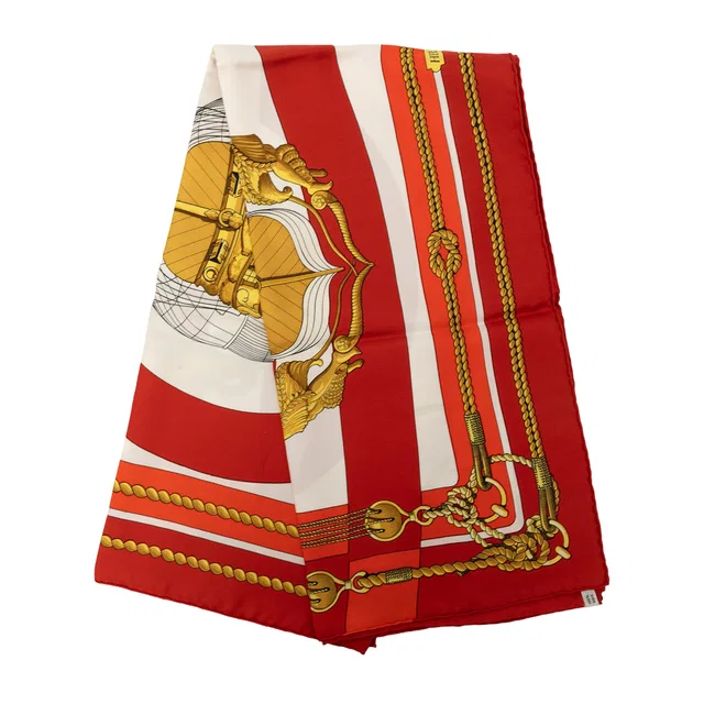 Multi Hermès Chateaux D Arriere Silk Scarf 90 Scarves in Silk from Designer Revival