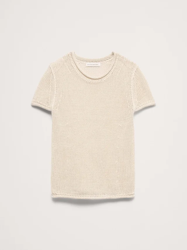 Banana Republic Heirloom Linen Sweater Tee in Sand Beige, photo 2 of 2 from Banana Republic (Canada)