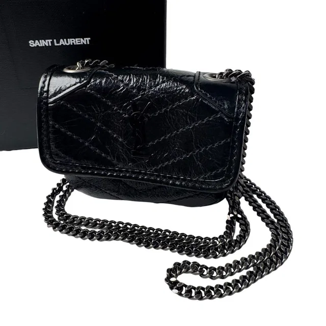 Saint Laurent Niki Airpods Earphones Case Chain in Calfskin from The Reluxe