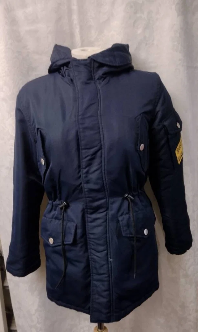 Diesel Hooded Winter Jacket Blue Size: XL in Blue from Oxfam Online Shop