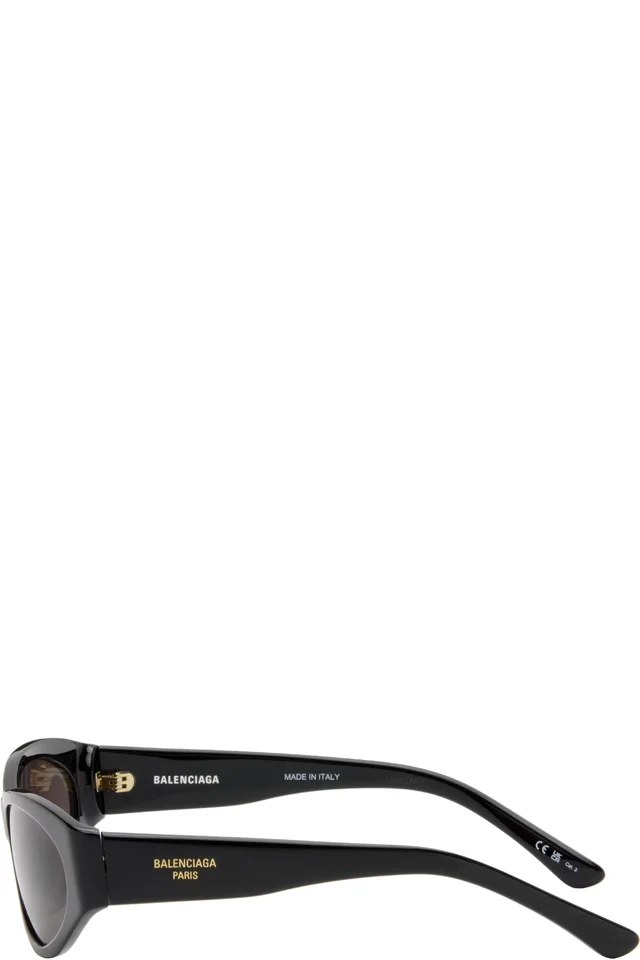 Balenciaga Black Tuesday Round Oval Sunglasses, photo 3 of 4 from SSENSE