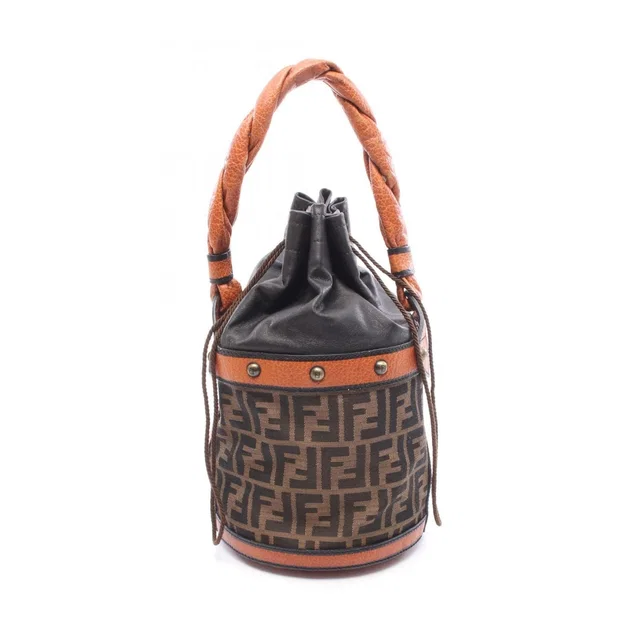 Fendi Zucca Bucket Bag Brown Canvas Leather in Brown Canvas from The Reluxe