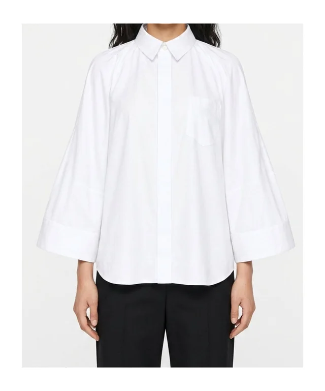 Sacai Flared Cropped Poplin Shirt, photo 4 of 5 from SENSER