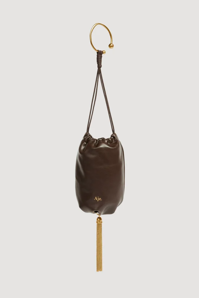 AJE Ceremonia Drawstring Pouch in Brown from Aje, photo 1 of 1