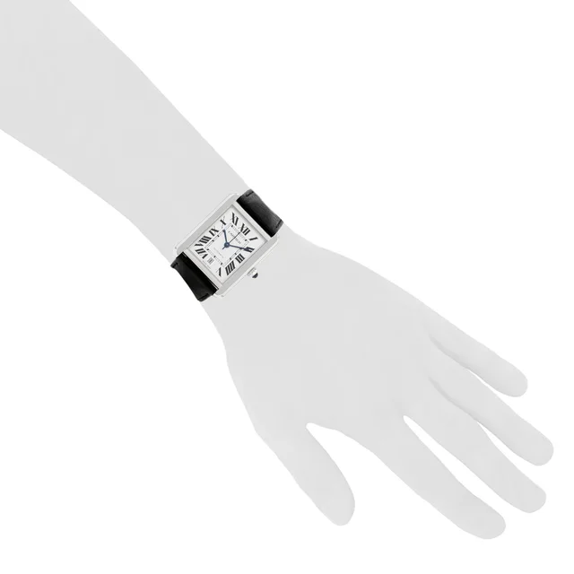 Tank Solo large model watch in steel, Ref: Cartier - 3800, circa 2020 in Leather from Collector Square, photo 3 of 3