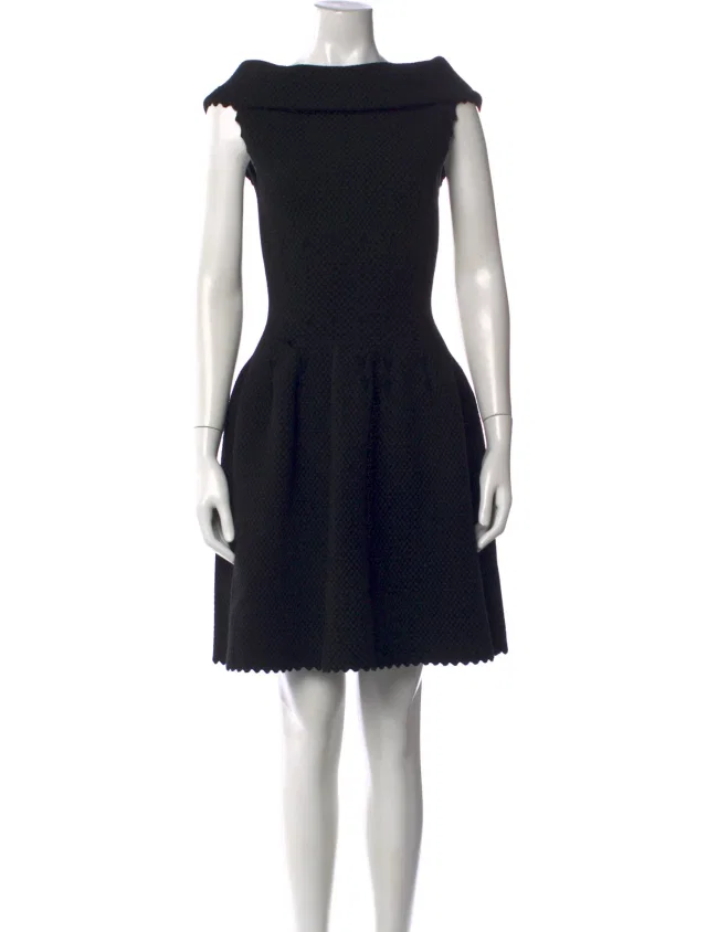 Alaïa Off-The-Shoulder Mini Dress in black from The RealReal