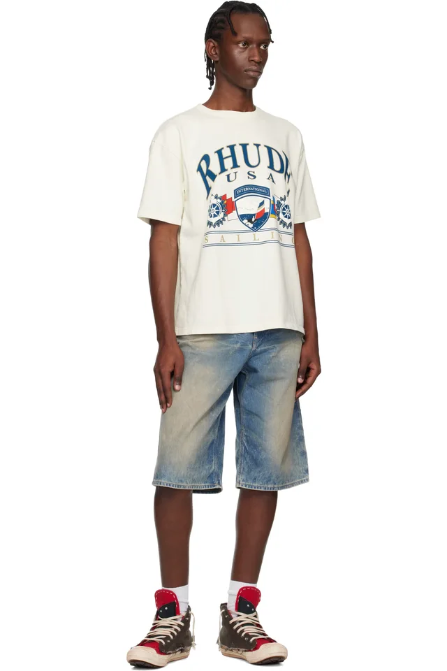 Rhude Off-White USA Sailing Icon T-shirt, photo 4 of 4 from SSENSE