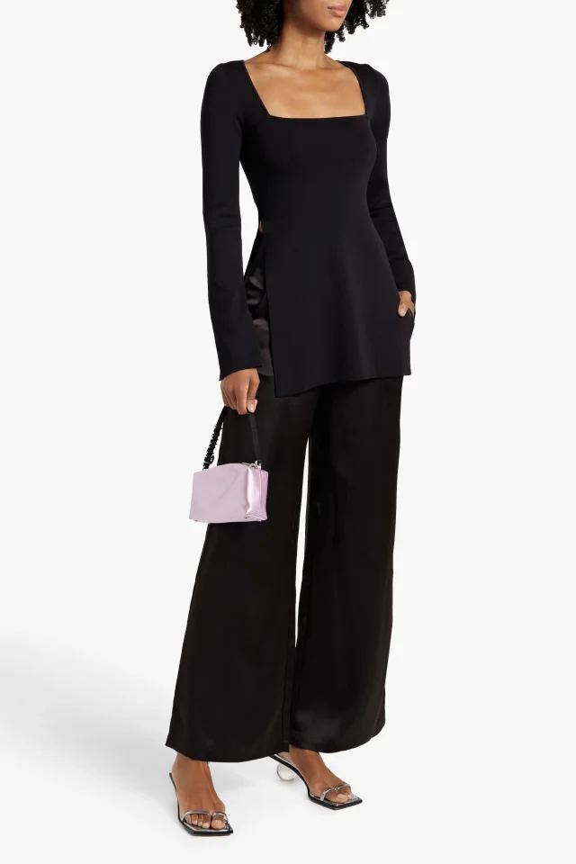 Simon Miller Bloo Pleated Satin Wide-Leg Pants, photo 2 of 4 from THE OUTNET