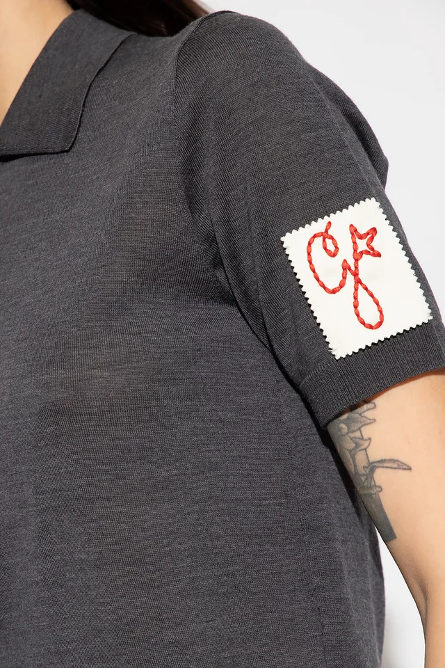 Golden Goose Deluxe Brand Logo-Patch Short Sleeved Knitted Polo Top, photo 4 of 5 from SENSER