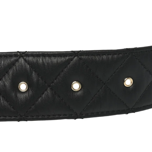 Chanel Quilted CC Belt 95 38 Black in Black Lambskin from FASHIONPHILE, photo 4 of 7