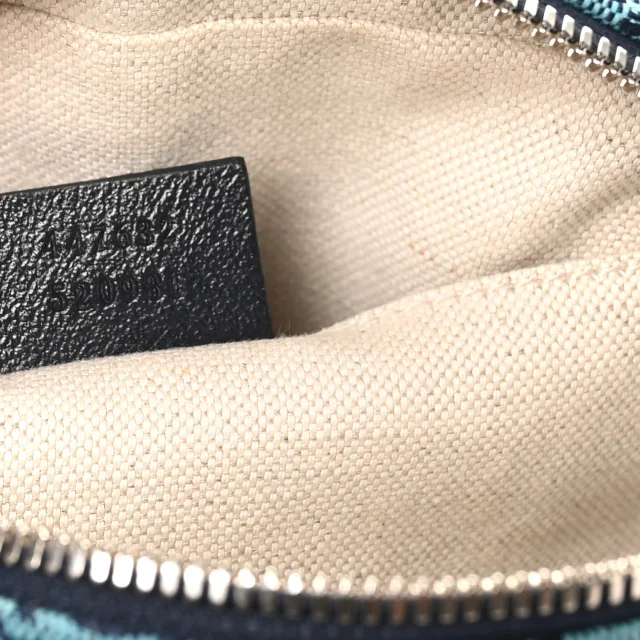 Gucci Monogram Multicolor Matelasse Diagonal Small GG Marmont Chain Shoulder Bag Light Blue in Blue Coated canvas from FASHIONPHILE, photo 7 of 10