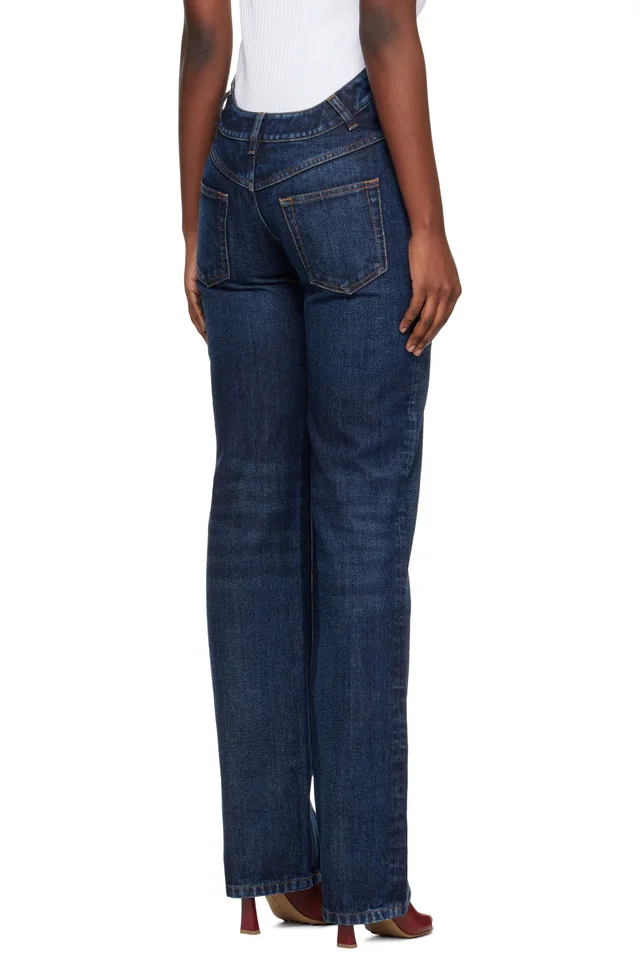 Jean Paul Gaultier Blue 'The Curved' Jeans, photo 3 of 4 from SSENSE