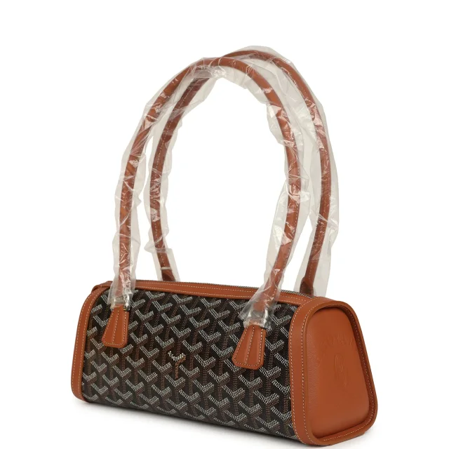 Goyard Goyardine Canvas Bonbonnière Bag Black, Brown Chevroches Calfskin Palladium Hardware in Black Calfskin from Madison Avenue Couture, photo 5 of 9