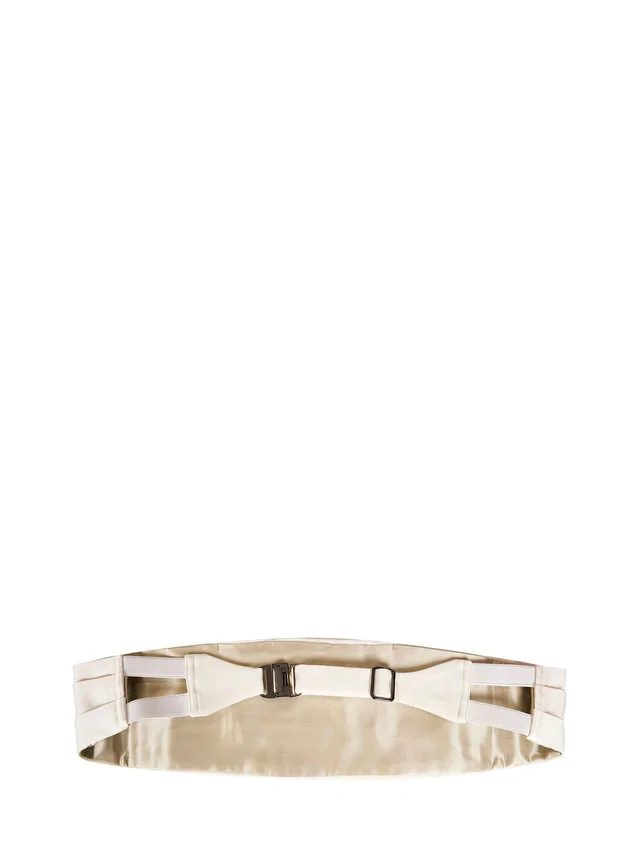 Tom Ford Silk Cummerbund Belt — White in White Silk from HEWI