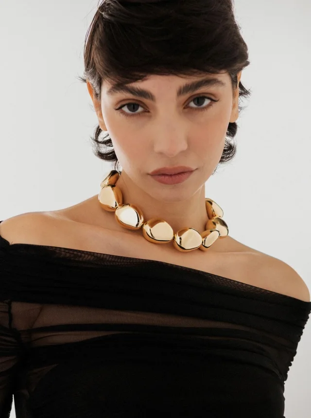 FEDERICA TOSI LACE STONE Necklace in Gold Metal with Natural Stones, photo 9 of 10 from Gaudenzi Boutique