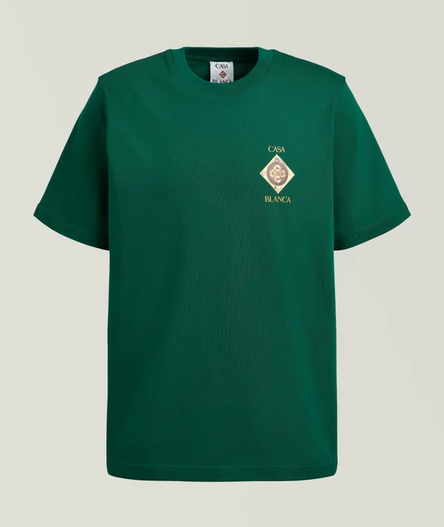 Casablanca Plafond Orne De Musique Cotton T‑Shirt in Dark Green Cotton & Cotton Blends, photo 3 of 3 from Harry Rosen