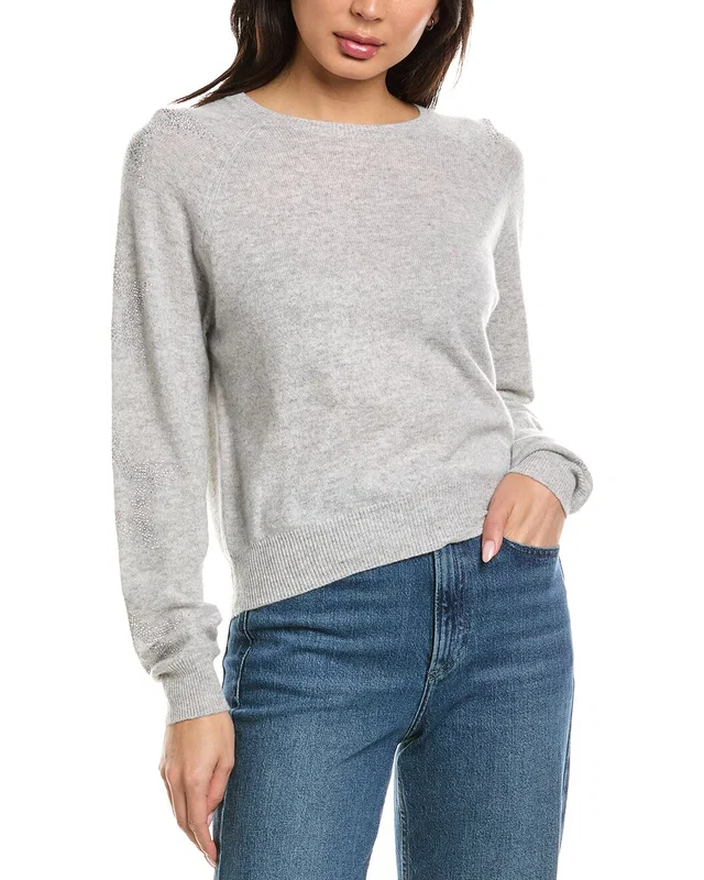 Brodie Cashmere Star Dust Sleeve Crewneck 100% Cashmere Sweater, image 1 of 1 from Rue La La