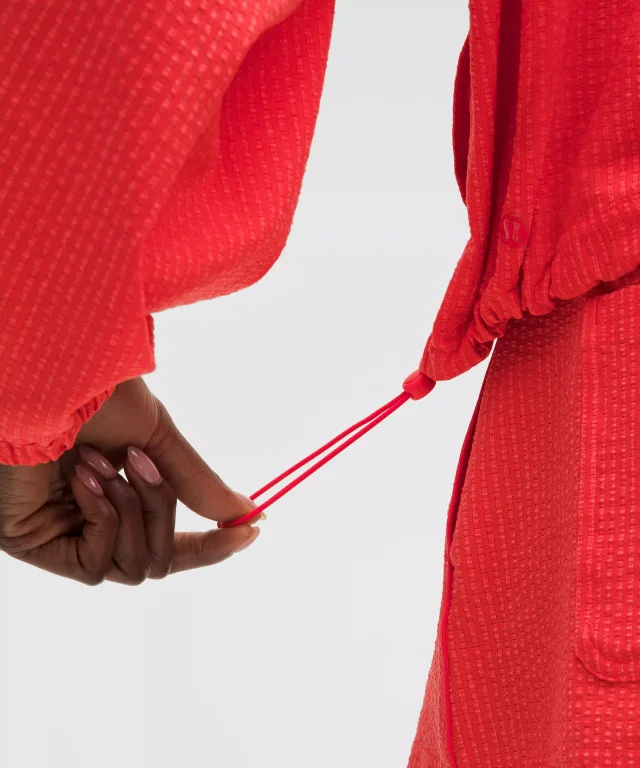 lululemon Seersucker WovenAir Funnel-Neck Half Zip in Star Burst Tone/Star Burst Tone, photo 5 of 14 from lululemon