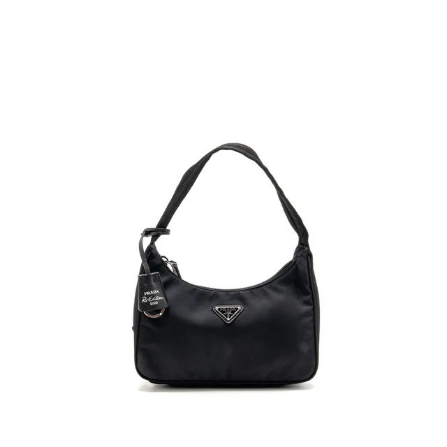 Prada Re-Edition 2000 Re-Nylon Mini Bag Black SHW in Black Nylon from EMIER