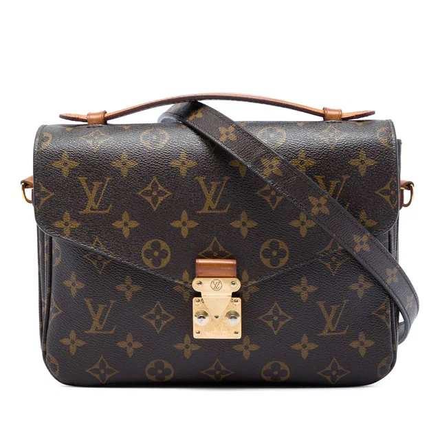 Brown Louis Vuitton Monogram Pochette Metis Satchel in Brown Coated canvas from Designer Revival