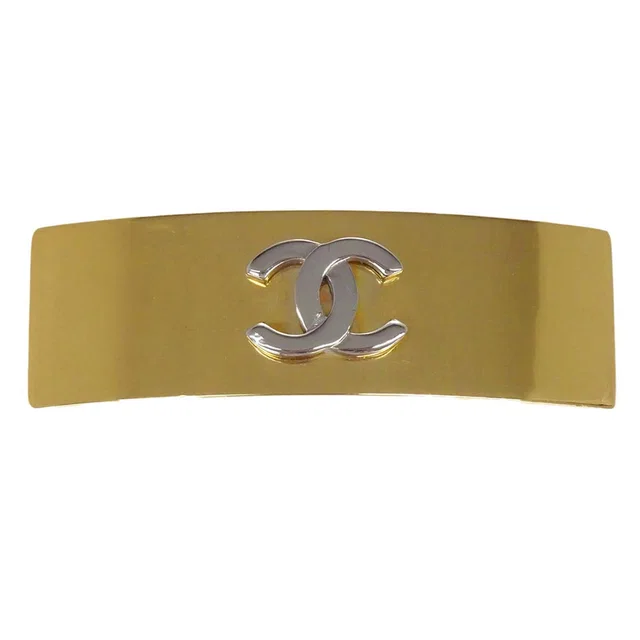 Chanel Barrette Hair Accessories Gold 71/98P in Gold from AMORE Vintage Tokyo