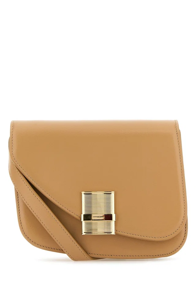 Ferragamo Ligcamligcam Crossbody Bag — Beige Calf Lamb Liningcalf in Beige Calfskin from HEWI