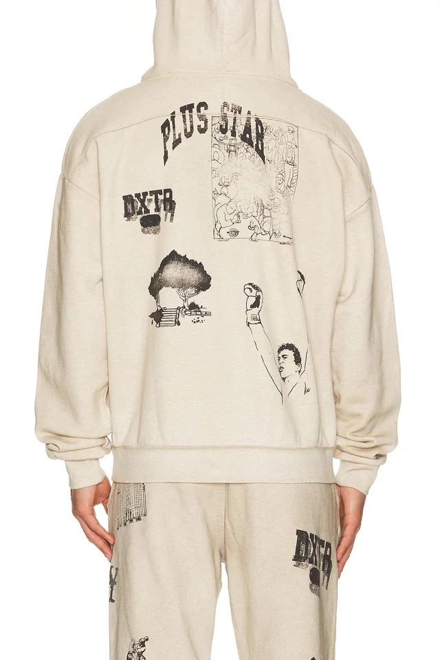 Duke + Dexter NY Sketch Hoodie in Oat Marl, photo 3 of 5 from REVOLVE (Canada)