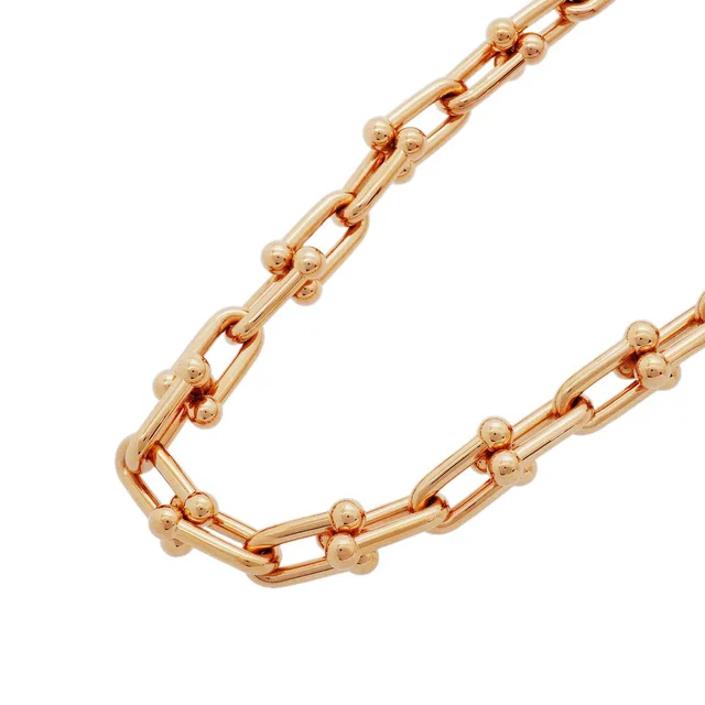 Tiffany & Co. Necklace HardWear Medium Link 18k Pink Gold in Pink from The Reluxe