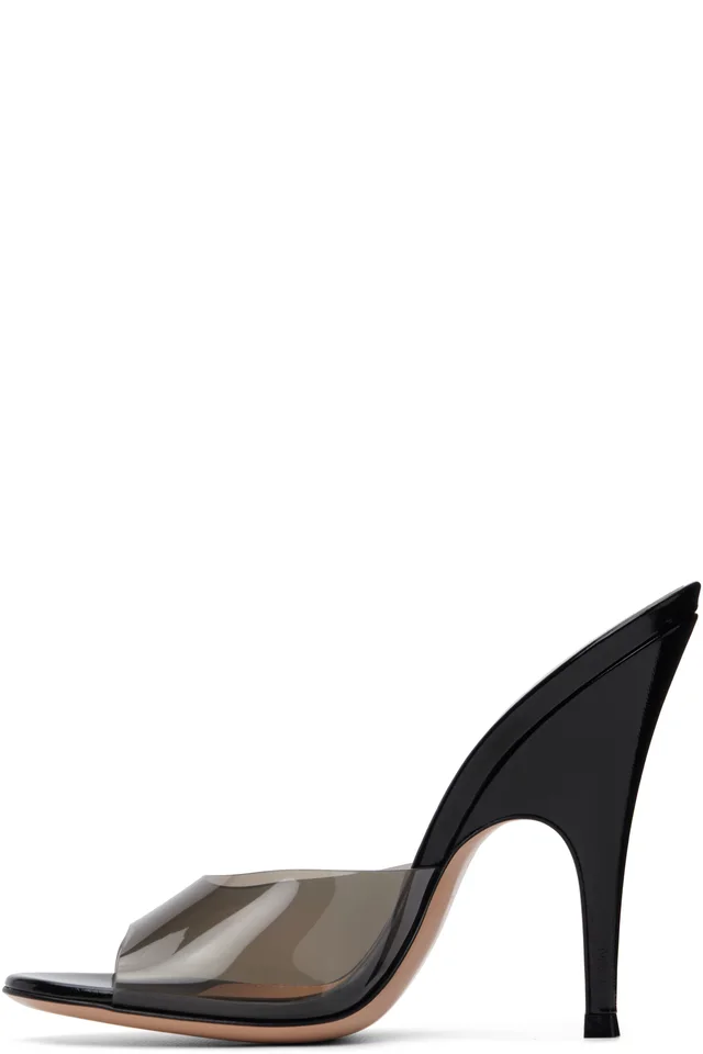 Gianvito Rossi Black Sofia Mule Heeled Sandals, photo 3 of 5 from SSENSE