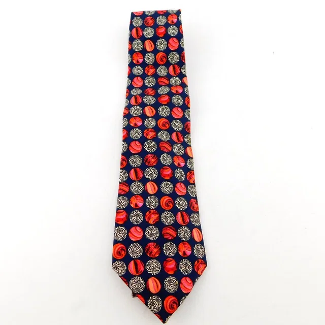Christian Lacroix Italian Silk Ocean Blue Orange Marble Spheres Neck Tie in orange|blue Silk from Poshmark