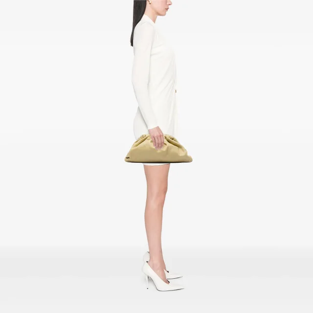 Bottega Veneta Lambskin The Pouch Clutch Bag in Beige Lambskin from Designer Revival, photo 5 of 6