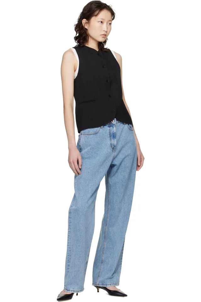 Loulou de Saison Black Paco Tailored Waistcoat, photo 4 of 4 from SSENSE