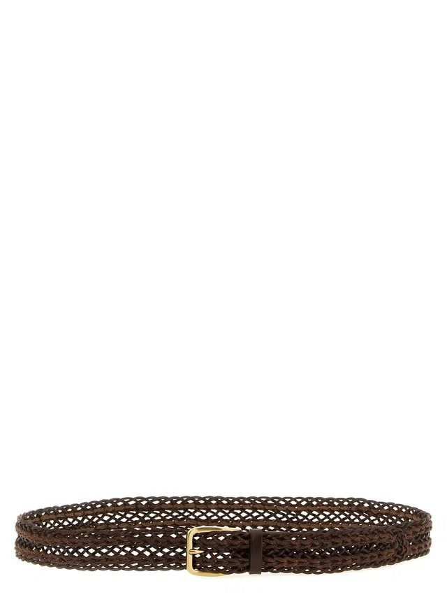 Brunello Cucinelli Braided Calf Belt — Brown Leather in Brown Leather from HEWI