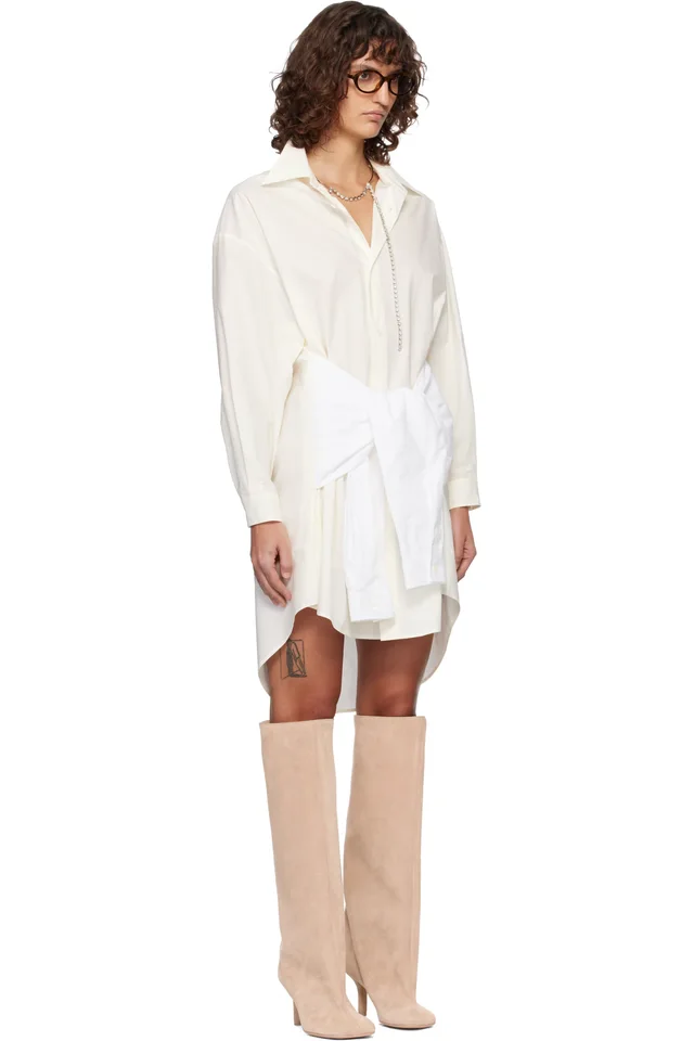 MM6 Maison Margiela Off-White Multi Wear Cotton Poplin Minidress, photo 2 of 4 from SSENSE