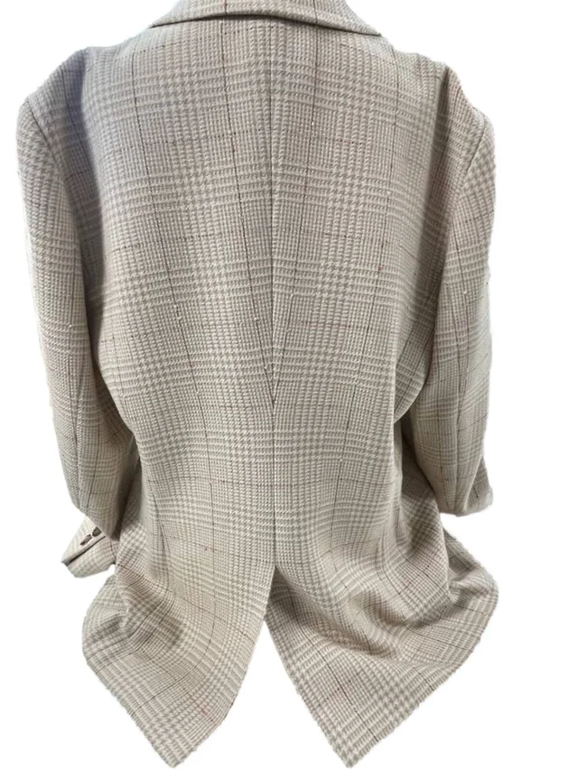 Escada Blazer Tan Plaid Pattern Beige Size: L in Cream from Oxfam Online Shop, photo 2 of 2