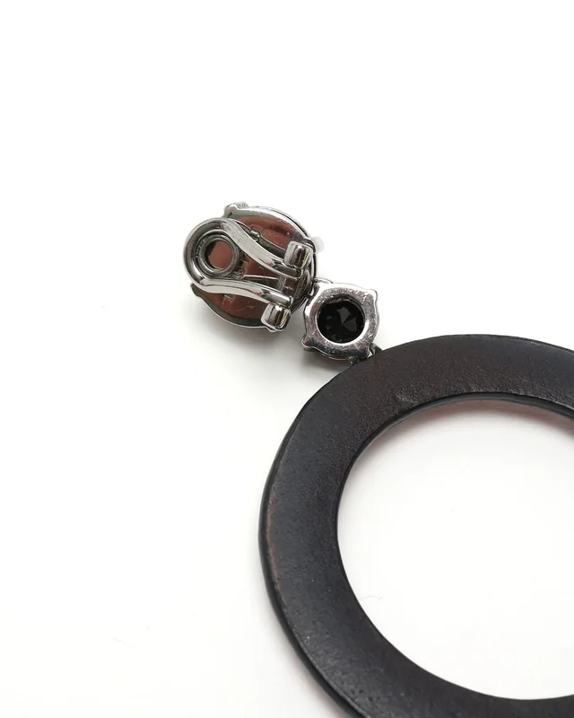 Miu Miu Clip-on Earrings in Leather from A Retro Tale, photo 4 of 4