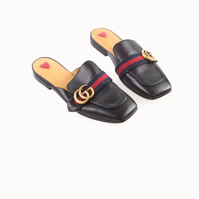 Gucci Pricetown Mules Leather Black - Size 36 in Black Leather from The Purse Affair