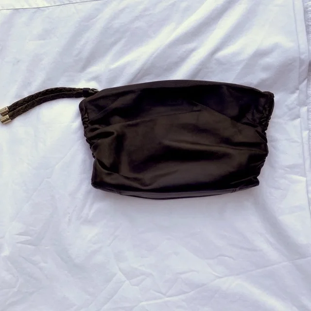 Tod's Vintage Leather Clutch Wristlet Ruched Design in brown|red Leather from Poshmark